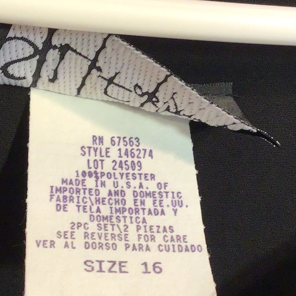 S.L. FASHIONS women’s skirt w/top sz 16 black NWT - Picture 5 of 7